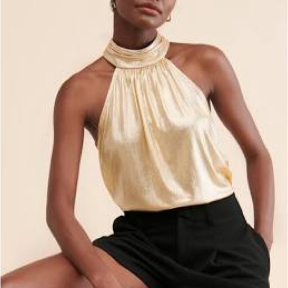 Sunday in Brooklyn Gold Shine Halter Top